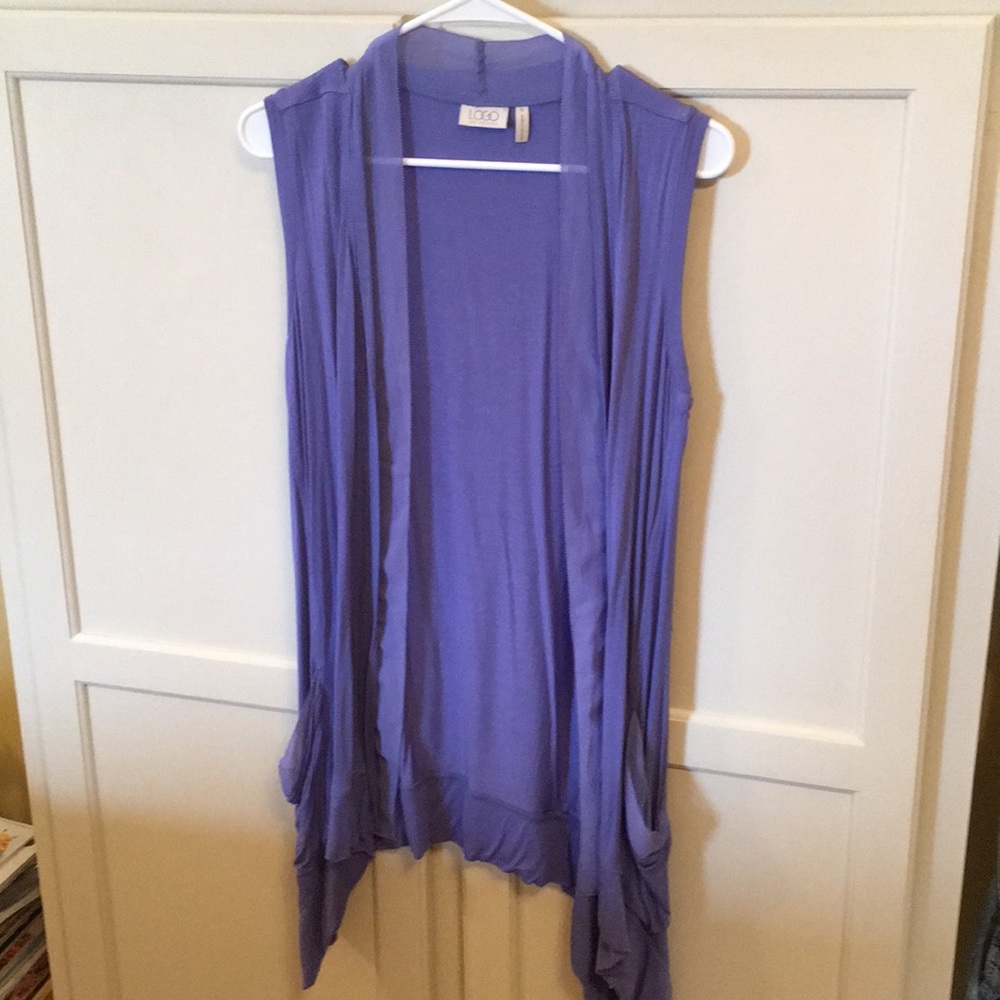 LOGO Purple Vest With Lace Trim Size Small